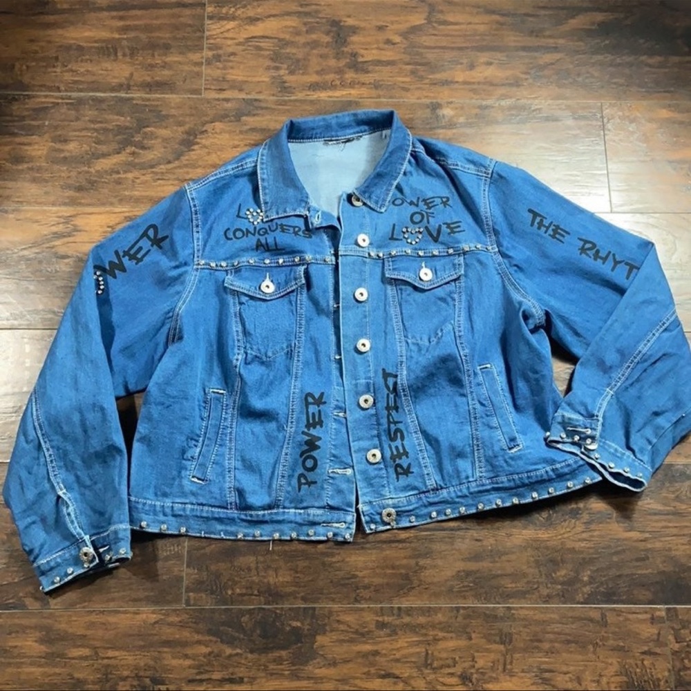 Unique Graffiti Denim Jacket